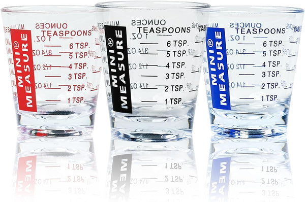 New Talent Plastic Measuring Cup Shot Glass Set of 3Pcs, Shot Glasses Measuring Cup, 26-Incremental Measurement 1Oz, 6 Tsp, 2 Tbs, 30Ml1