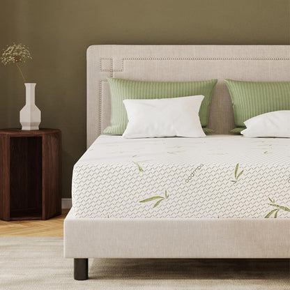 EGOHOME 8 Inch Twin Mattress Medium Firm, Green Tea Memory Foam Mattress | Cooling Green Tea Gel, Washable Removable Cover, Pressure Relief, Bed in a Box, Fiberglass Free, Certipur-Us Certified9