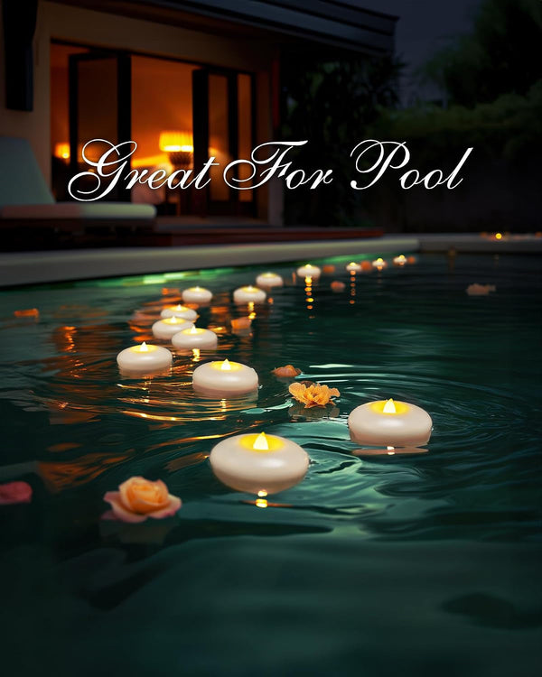 24Pack 3" White Flameless Floating LED Candle, Waterproof Tealight6