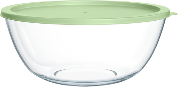 Extra Large Glass Mixing Bowls Clear Glass Salad Cooking Bowls for Kitchen Salad Bread Storage (4.7Qt)1