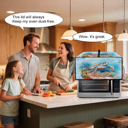 Turtle Design Heavy Duty Large Toaster Oven Cover Polyester Dust Protector Air Fryer Microwave Bread Machine Kitchen Countertop L, 22.5X18.5X12.99 Inches4