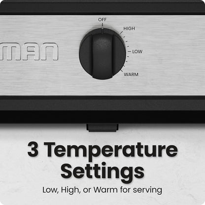 Triple Slow Cooker & Food Warmer, Three Crock Slowcooker with 2.5 Qt. Ceramic Crocks, 7.5-Quart Total Capacity, Pfas-Free, Three Temperature Settings, Dishwasher-Safe Parts – Stainless Steel3