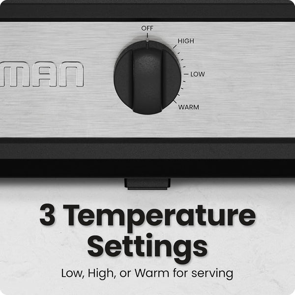 Triple Slow Cooker & Food Warmer, Three Crock Slowcooker with 2.5 Qt. Ceramic Crocks, 7.5-Quart Total Capacity, Pfas-Free, Three Temperature Settings, Dishwasher-Safe Parts – Stainless Steel3