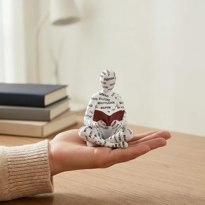 Bookshelf Decor Thinker Statue Set of 3, Abstract Reading Figurines for Bookcase, Reading Nook Decor, Office Bookshelf Decor, Living Room, Coffee Table, Shelf, Desk Decor4