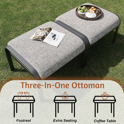 Patio Furniture Sets 7 PCS Outdoor Metal Conversation Sets, 360 Degree Swivel Rocking Chairs Patio Conversation Set with Ottomans, Coffee Side Table and 3-Seat Sofa for Garden, Deck, Poolside8