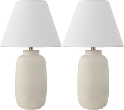 Elinore 24.5" Ginger Jar Table Lamp, Matte Cream, Set of 28