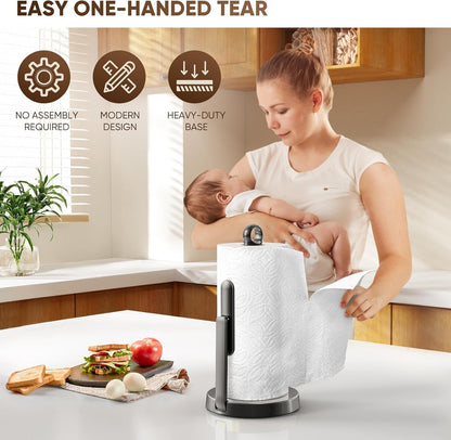 Heavy-Duty Paper Towel Holder with Tension Arm, Countertop(1, Black)3