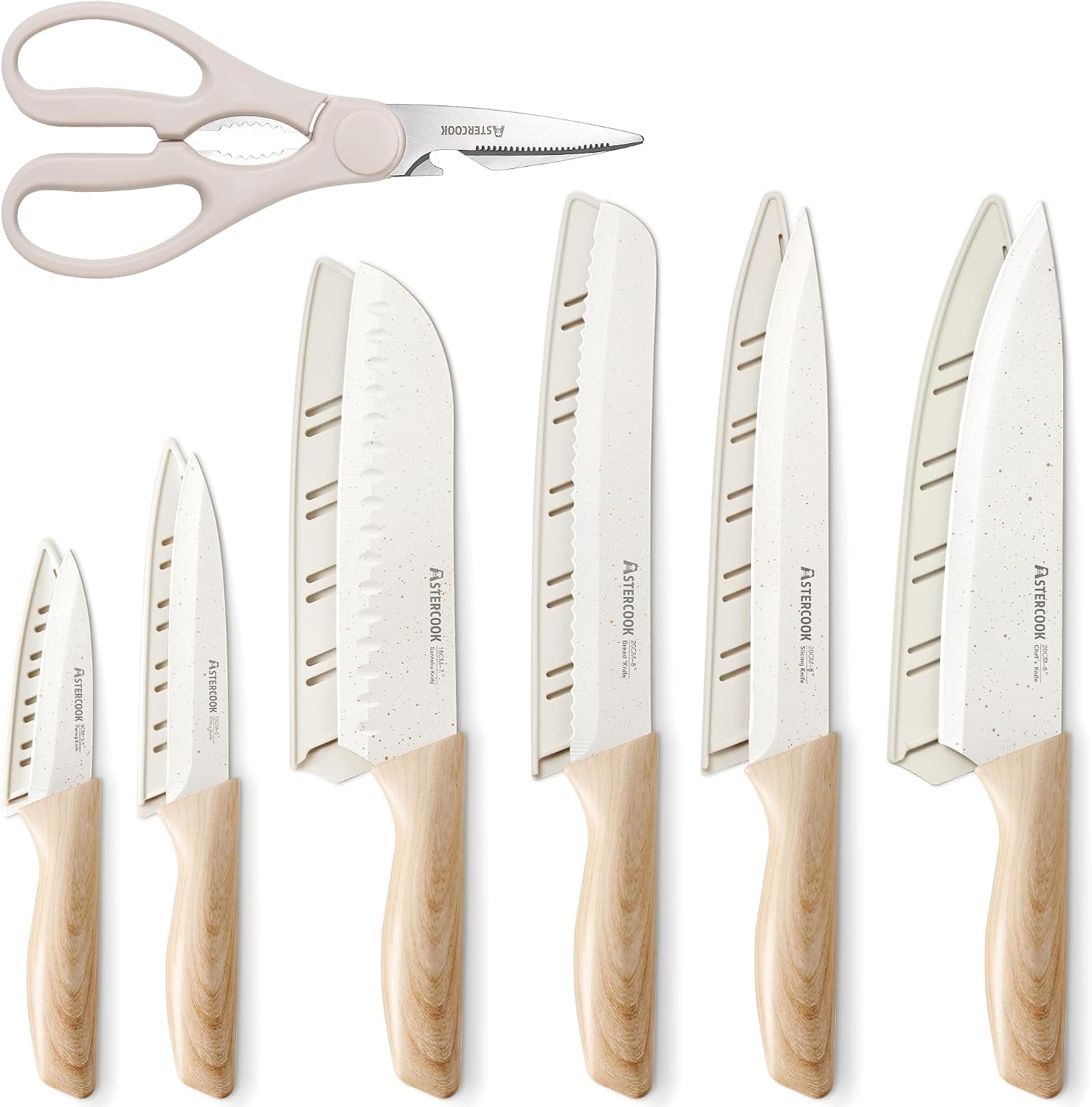 knife-set-13-pieces-kitchen-knives-set-with-ceramic-coating-stainless-steel-chef-knife-sets-with-6-blade-guards-dishwasher-safe-knives-with-wood-grain-handle-elegant-white