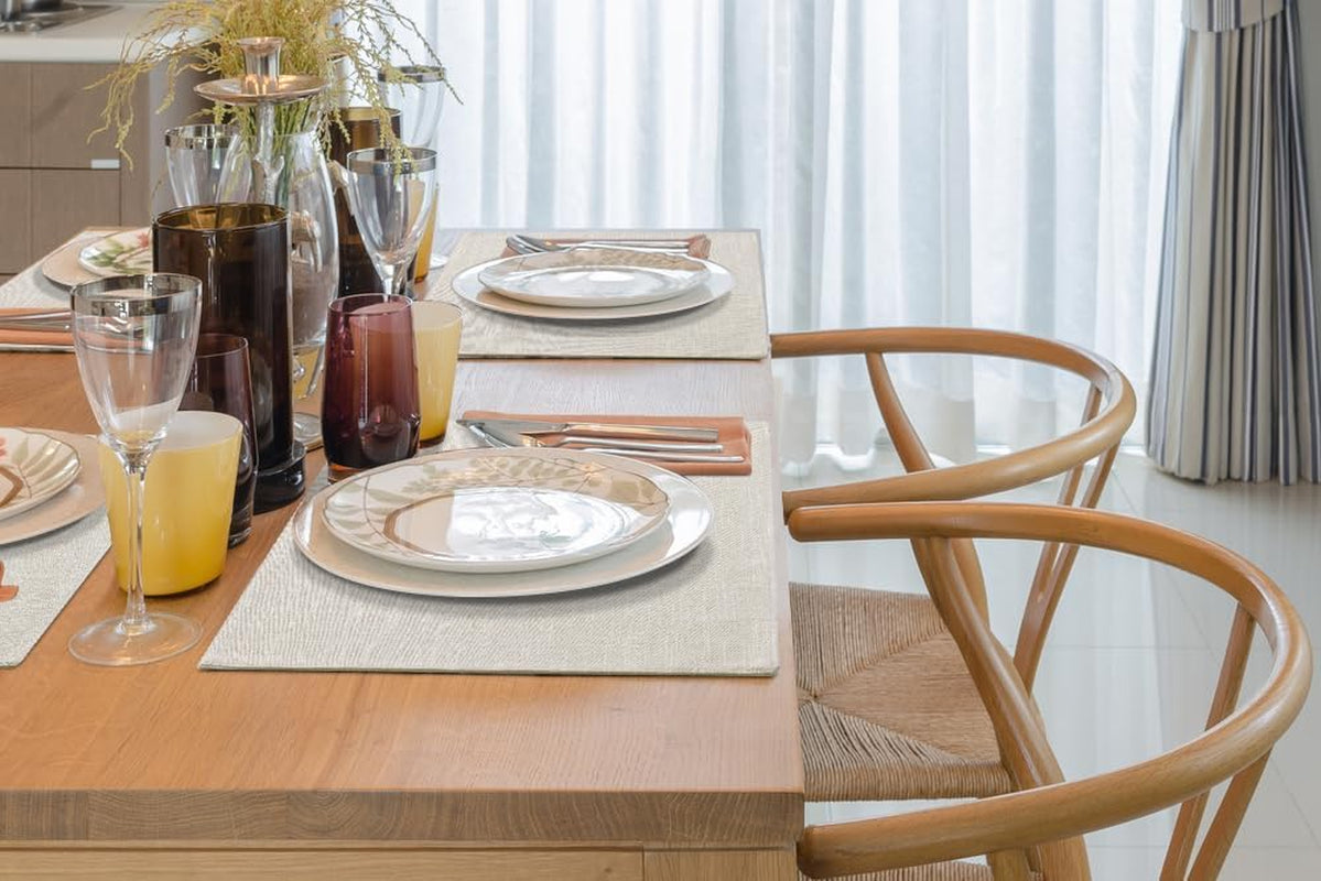 faux-cotton-linen-placemats-set-of-6-cloth-washable-farmhouse-dining-table-mats-for-indoors-outdoors-easy-to-clean-neutral-beige-13-x-19-inch