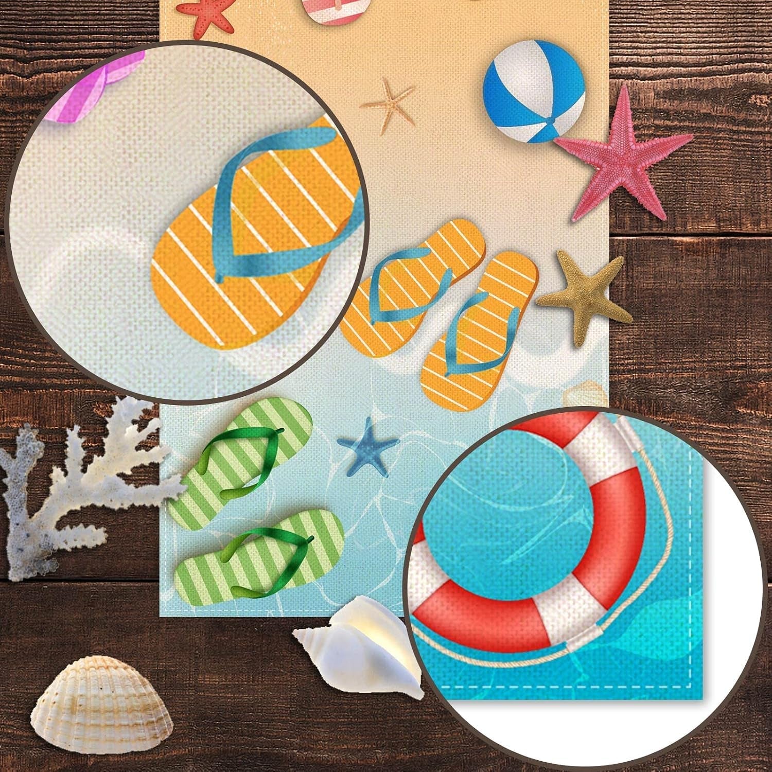 summer-beach-table-runner-flip-flops-seaside-themed-birthday-seasonal-holiday-party-kitchen-dinning-room-home-decoration-13-x-72