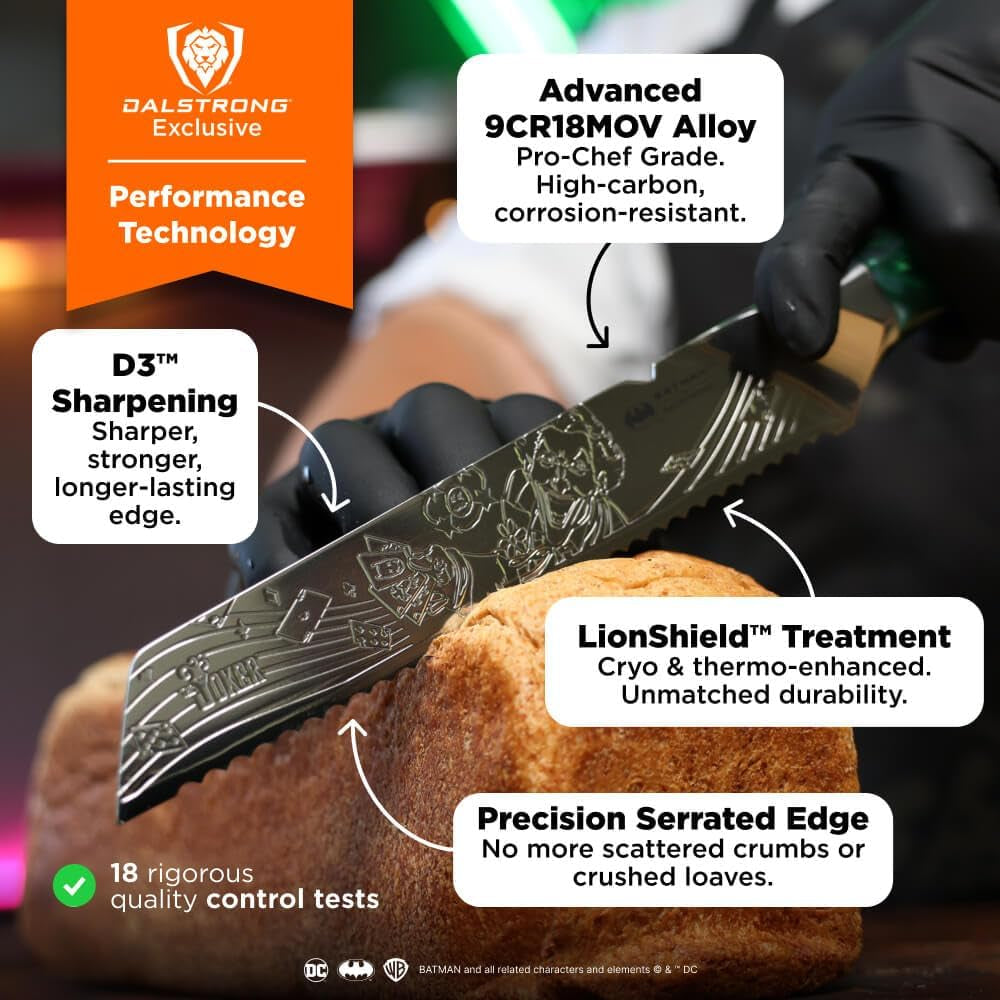 professional-bread-knife-8-inch-the-joker™-edition-official-license-5-layer-9cr18mov-stainless-steel-resin-handle-chefs-serrated-blade-collection-item-knife-sheath