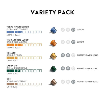 Nespresso Original, Blend Variety Pack, 50-Count Coffee Pods | Capsules Mild Roast Pack of 1 Brews 1.35 Oz2
