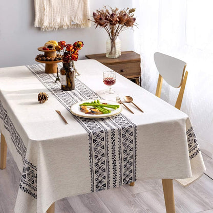 Modern and Minimalist Tablecloth Linen Fabric Decorative 55X120 Rectangle Printed Pattern Geometry Design Non-Fade Washable Stylish Table Cover for Kitchen Dining Tabletop2
