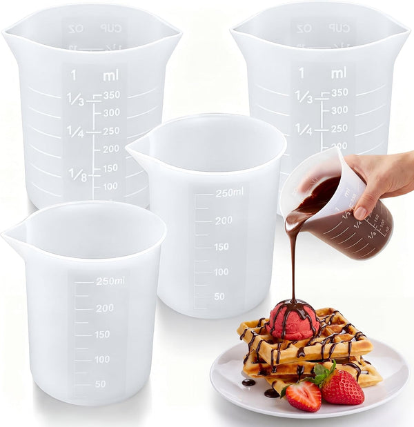 Silicone Measuring Cups for Chocolate, 4 Pack, 250Ml & 350Ml1