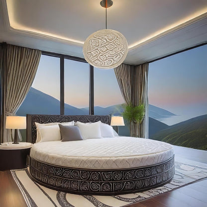 Ergonomic round Bed Mattress for Adults Made in USA, 86" Diameter Medium Firm,Foam Breathable Comfortable (9" Inches, round King)3