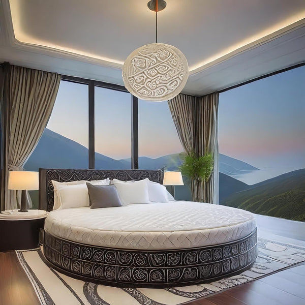 Ergonomic round Bed Mattress for Adults Made in USA, 86" Diameter Medium Firm,Foam Breathable Comfortable (9" Inches, round King)3