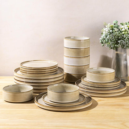 Stoneware Dinnerware Sets for 8,24 Piece Plates and Bowls Sets1