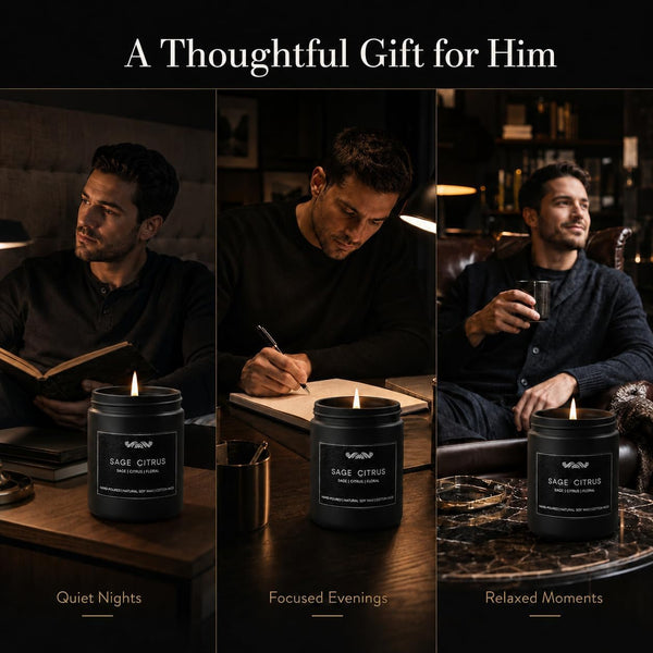6 Pack Scented Candles for Men, Home Aromatherapy Mens Candle Gifts Set6