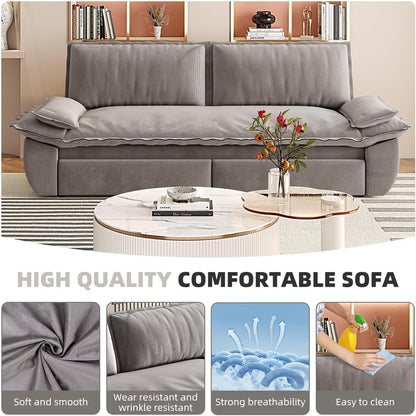 73.2" Queen Sleeper Sofa Bed, 3-In-1 Velvet Pull Out Couch5