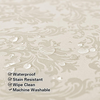 Jacquard Tablecloth Rectangle 52 X 70 Inch Beige Spill Proof5