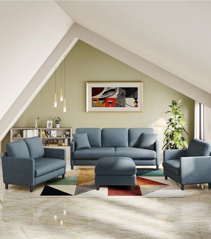 Loveseat, 51" Small Couch, Comfy Teddy Love Seat for Living Room, Tool-Free Setup Loveseat Sofa for Small Spaces, All-Wood Small Sofa Couch for Bedroom, No Pillow Included, Blue Grey8