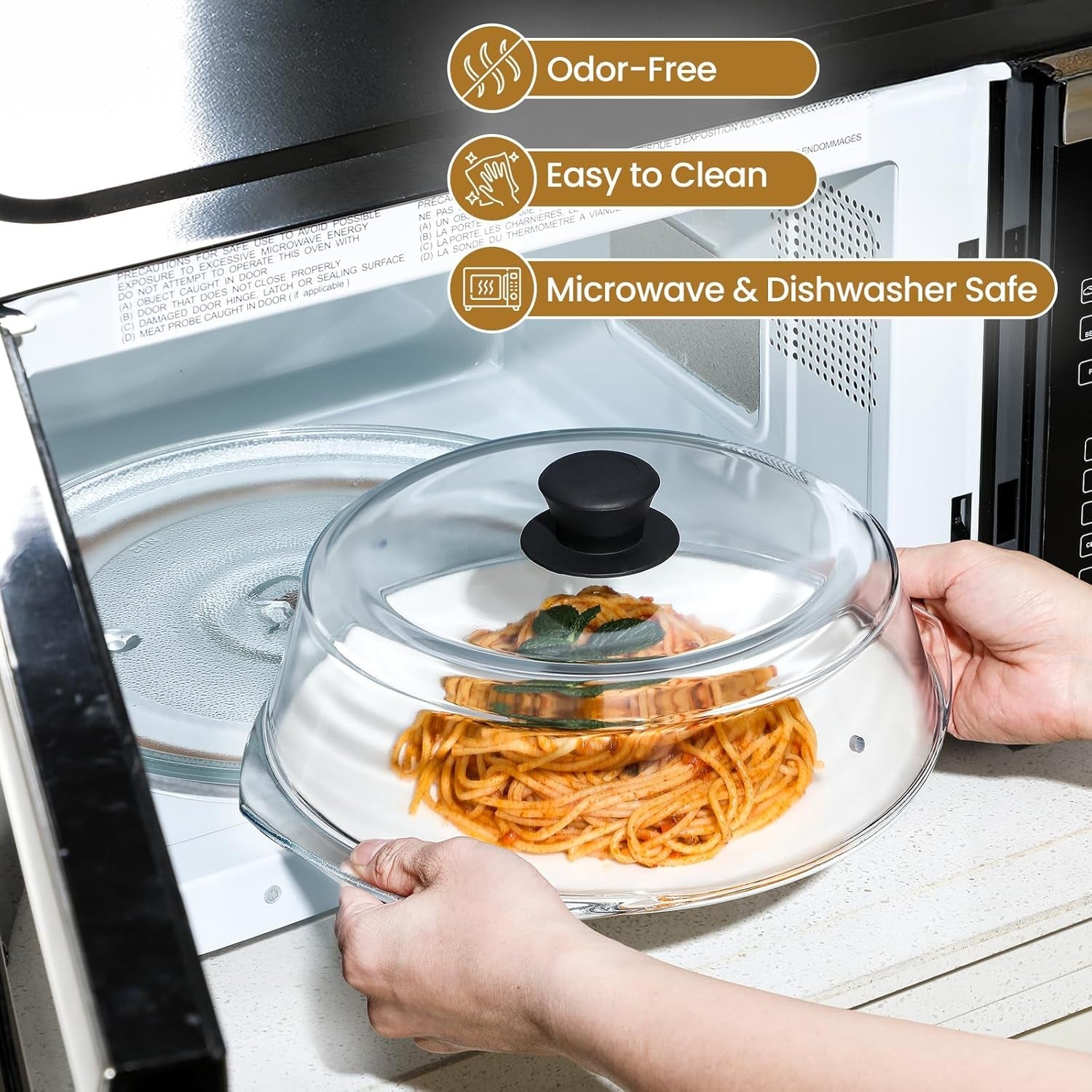 2-in-1-tall-glass-microwave-splatter-cover-for-food-microwave-place-mat-plate-splatter-guard-lid-with-silicone-handle-knob-cookware-bakeware-serving-dish-cover-food-grade-no-plastic-10in