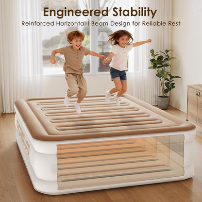 Air Mattress Queen with Built-In Pump, 18"Raised Blow up Mattress4