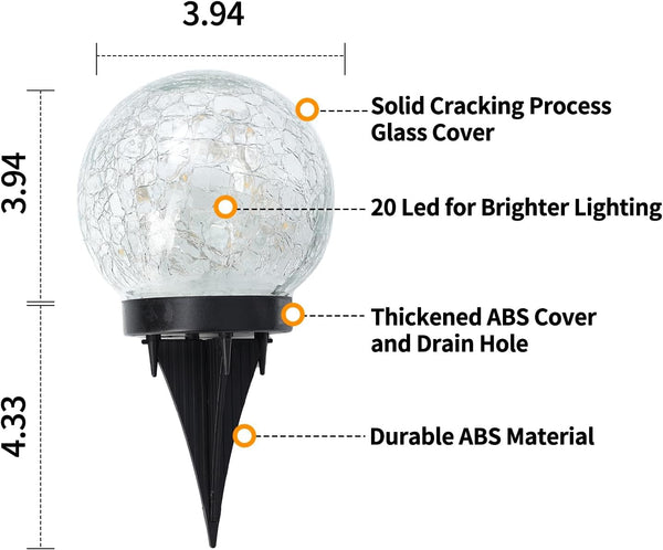 Solar Globe Lights Outdoor Waterproof-Solar Balls for Garden3