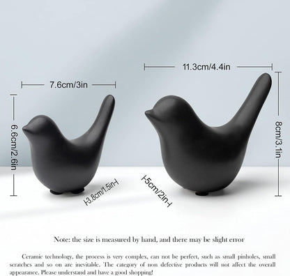 Small Birds Statues Home Decor Modern Style Decorative Ornaments for Living Room Decor, Bedroom, Office Desktop, Cabinets (Black 2Pcs Birds)6