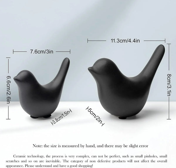Small Birds Statues Home Decor Modern Style Decorative Ornaments for Living Room Decor, Bedroom, Office Desktop, Cabinets (Black 2Pcs Birds)6