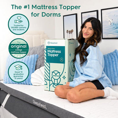 Twin XL Mattress Topper 2 Inch for College Dorm, Cooling Gel Memory Foam, Pressure Relief, Removable Washable Cover, Certipur-Us Certified (XL Twin 2")2