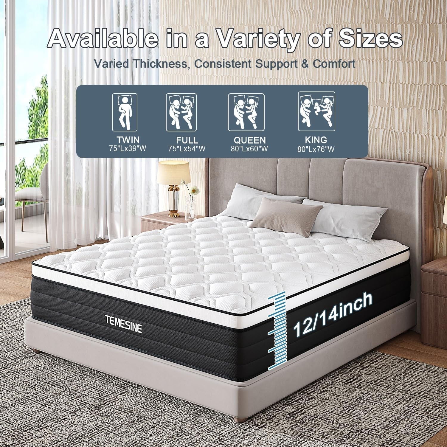 king-size-mattress-14-inch-hybrid-mattress-in-a-box-with-individual-pocket-spring-gel-memory-foam-and-euro-top-medium-firm-feel-with-motion-isolation-pressure-relief-edge-support-black