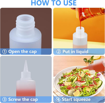 2 Pack 10 Oz (300Ml) Condiment Squeeze Bottles, Leak Proof, Refillable | Condiment Container for Kitchen Use, Great for Ketchup, Mustard, Syrup, Sauces, Dressing and Oil4