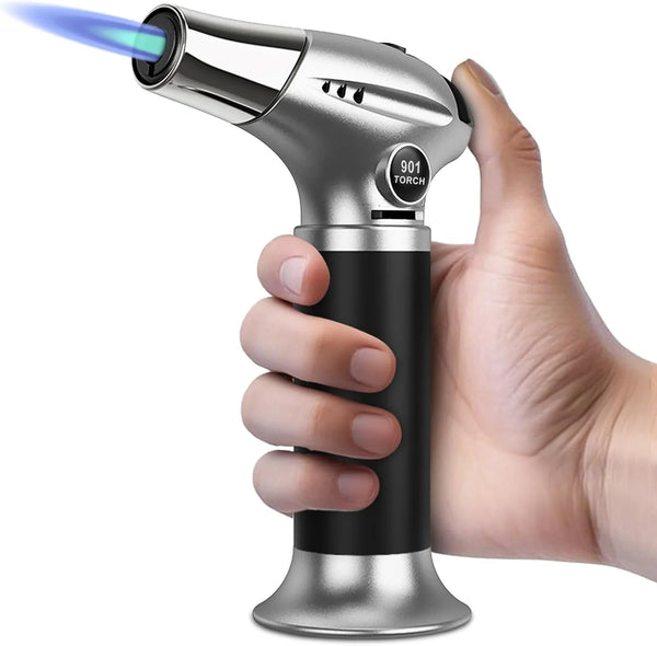 Creme Brulee Torch, Butane Torch Lighter, Refillable Blow Torch with Adjustable Flame, Safety Lock for Soldering, Kitchen, Welding, Butane Gas Not Included | Refillable Butane Torch Lighter with Adjustable Flame for Creme Brulee, BBQ and Baking, Butane Ga1