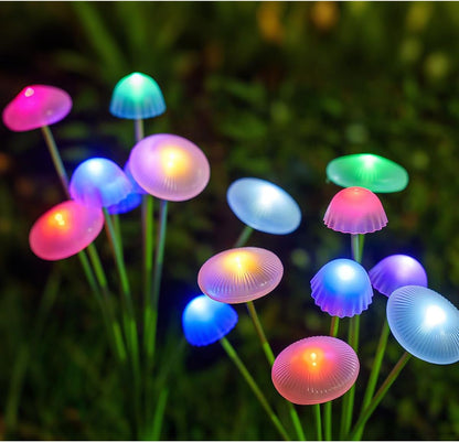 Solar Mushroom Light Outdoor Waterproof,Garden Patio Decorative 4 Colour Lights for Patio Lawn,Landscape Lighting Large Bulbs,Starlight Windswept Lights,Great Gift for Women for Gardening,2 Packs6