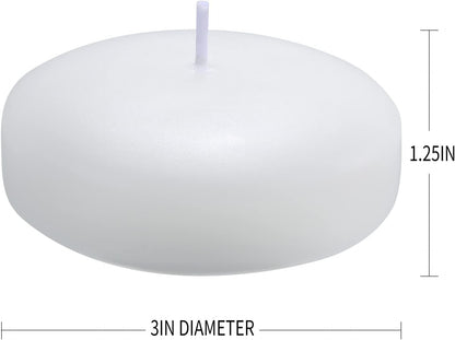 (Set of 36) Floating Candles, 3 Inch White Dripless Wax Burning Candles, for Weddings, Party, Special Occasions and Home Decorations3