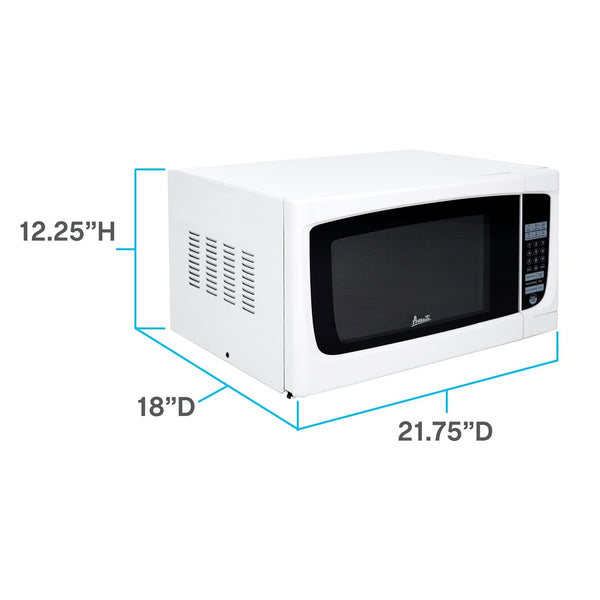 MO1450TW Microwave Oven 1000-Watts Compact with 9 Pre-Set Cooking Settings, Speed Defrost, Electronic Control Panel and Glass Turntable, 1.4 Cu.Ft., White6