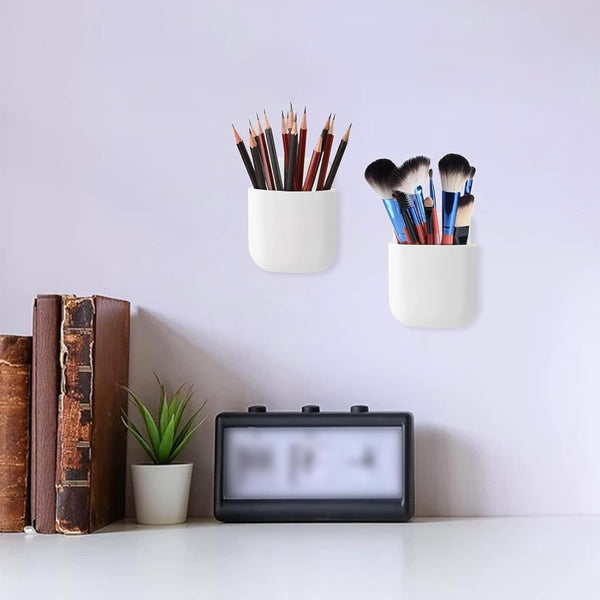 1Pcs Wall-Mounted Storage Box Space-Saving Wall Organizer for Phone Remote Small Items Creative Hanging Storage Easy Install No Electricity Needed(White)3