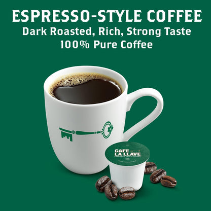 Café La Llave Espresso Single Serve Coffee Pods, Dark Roast, 24Ct | Compatible with Keurig Coffee Pod Brewers, Convenient Single Serve Brewing, Fresh Coffee in Every Cup, Bold Latin Flavor2