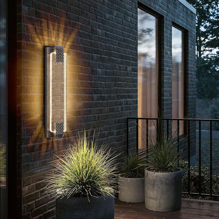 Dusk to Dawn Outdoor Wall Light,Sparkling Glow Porch Sconce