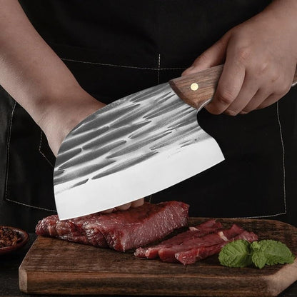 Meat Cleaver, Forged 5Cr15Mov Stainless Steel Kitchen Chef Knives Meat Fish Vegetables Sliced Professional Chinese Butcher Cleaver Knife(Knife B)6