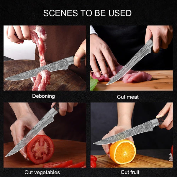 Meat Cleaver Knife, 5.5 Inch Fillet Knife Boning Knife Covers Sharp High Carbon Stainless Steel Pakkawood Handle for Meat and Poultry Tools (Size : Style 02)4