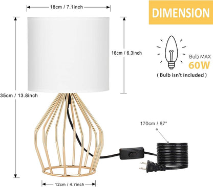 Gold Table Lamp - Modern Style Desk Lamp,13.8Inch,E26 Base4