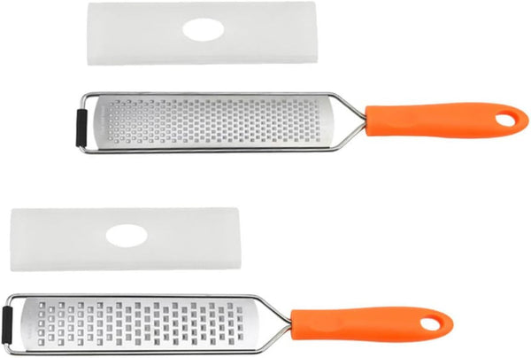 Cheese Grater and Vegetable Slicer with Egg and Vegetable Peeling Stainless Steel 2Pcs with Orange Pp Handle, Convenient to Carry and Store, for Kitchen Use1