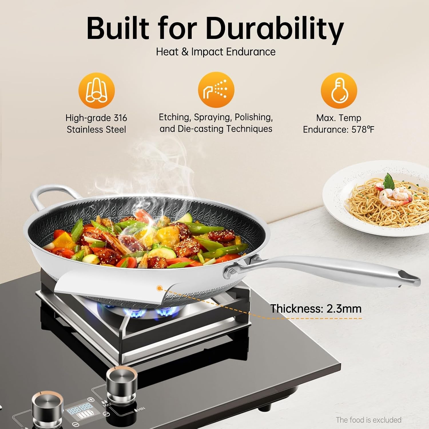 13-4-inch-stainless-steel-stir-fry-wok-cooking-frying-pan-non-stick-honeycomb-skillet-with-stay-cool-handle-suitable-for-induction-ceramic-electric-and-gas-cooktops