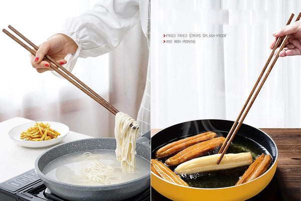 Wok Utensils Wooden Cooking Utensils Tools 6 PCS Wooden Spatula, Barbecue Tongs,Wok Shovel, Cooking Chopsticks,Long Spoons,Nanmu Fish Shaped Rice Spoon Accessories6