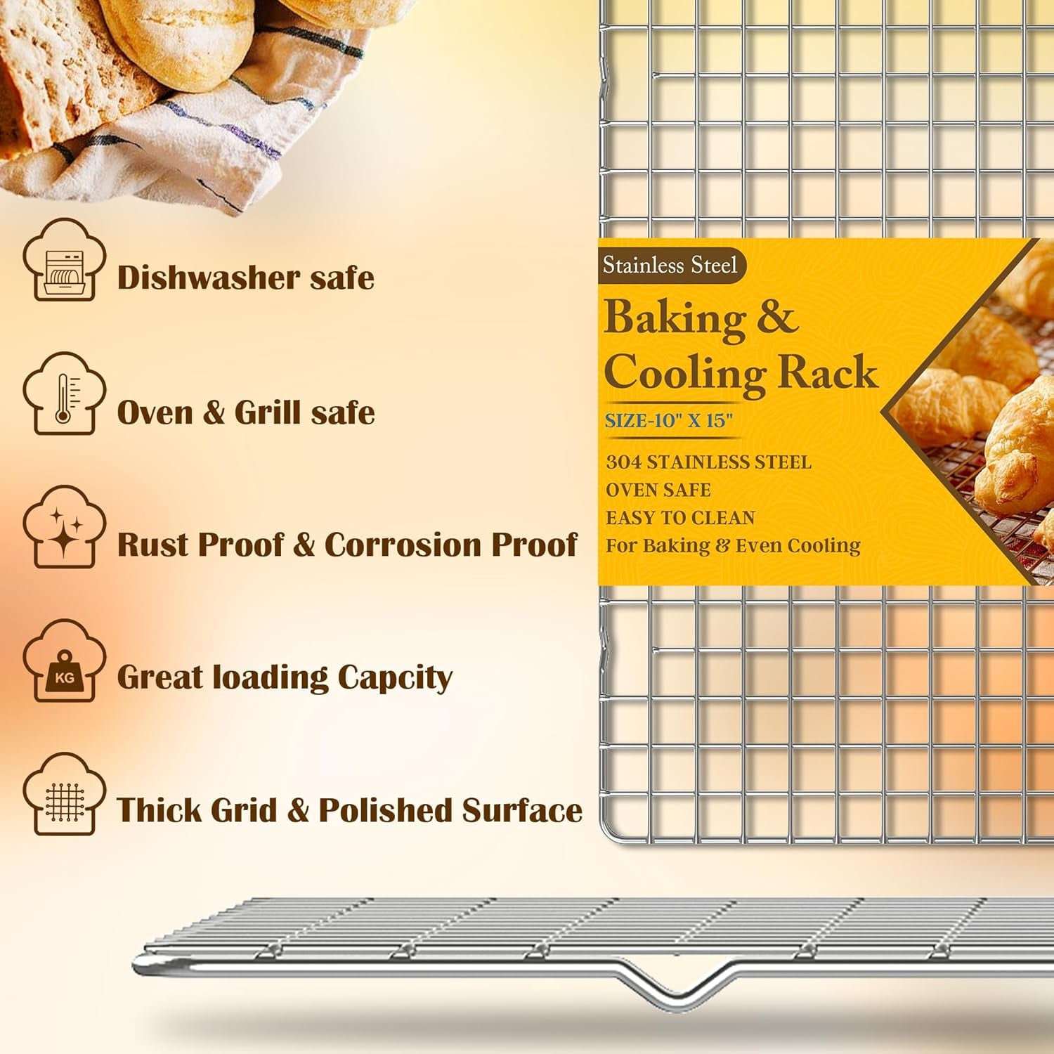2pcs-cooling-racks-for-cooking-and-baking-10-x-15heavy-duty-stainless-steel-wire-rack-for-baking-grilling-roasting-oven-dishwasher-safe-fits-jelly-roll-sheet-pan-silver