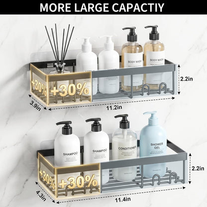 Shower Caddy Shelf Organizer Rack, Self Adhesive Black Bathroom Shelves Basket, Home Farmhouse Wall inside Organization and Storage Decor Rv Accessories, First Camper Apartment Essentials2