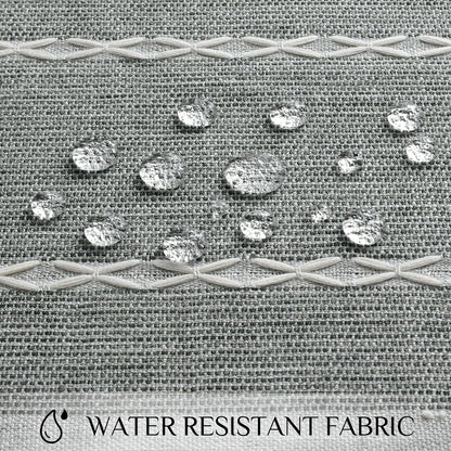 Outdoor Linen Tablecloth Rectangle, Waterproof Cotton Boho Farmhouse Table Cloths with Tassel, Heavy Weight Wrinkle Free Table Cover for Picnic Camping Dining - 55 X 70 Inch, Grey Lines3