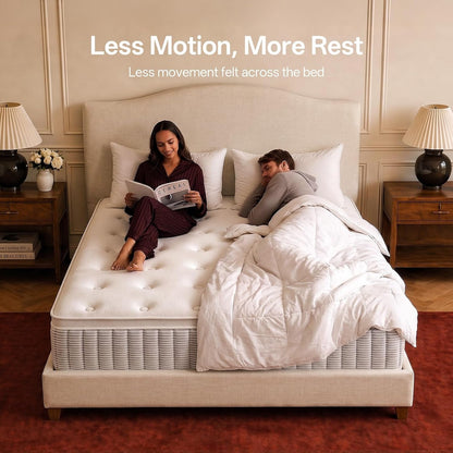 King Size Mattress, 14 Inch Springs Hybrid King Matress, Bed in a Box, Soft and Breathable, Pressure Relief & Motion Isolation, Medium Firm Feel (King, 14, 14, Inches)7